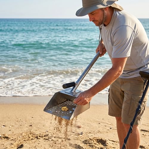Pelle à sable de plage à manche extensible pour détection de métaux