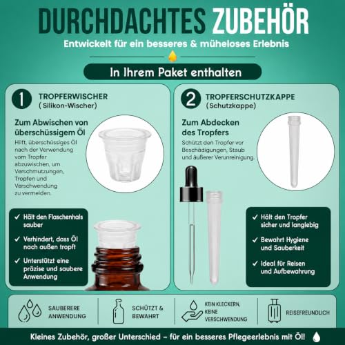 Kanzy Rizinusöl Kaltgepresst 100ml, Castor Oil for Hair Growth Natürlich Rizinus Öl für Körper, Haare, Nägel, Wimpern, Augenbrauen – Ansicht 3