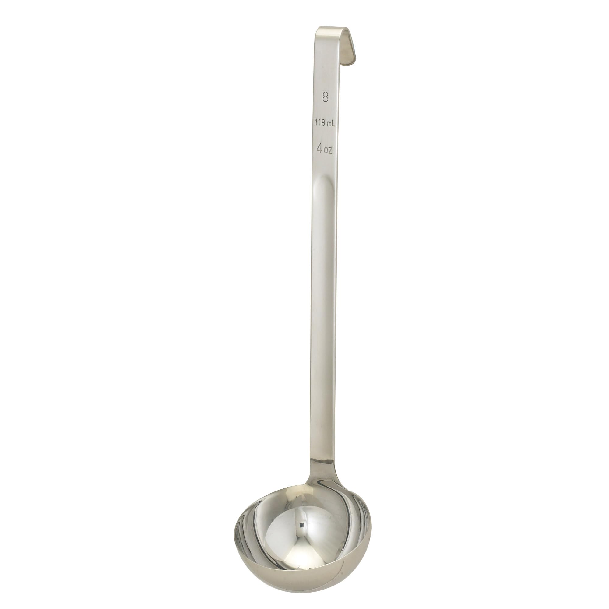 Louche de cuisine monobloc durable en acier inoxydable 18/8 resistant de 4 oz HIC
