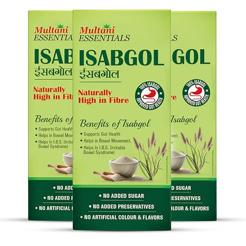 Image of Multani Essentials Isabgol | Psyllium Husk Powder - 100gm (Pack of 3) | For Gut Health And Irritable Bowel Syndrome | Effectively Relieves Constipation | Fibre Supplement For Digestion | Chemical Free | No Added Sugar Or Artificial Flavour | 100% Isabgol