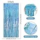 Drucilla Lametta Vorhänge Glitzer, Lamettavorhang Tinsel Glitzervorhang Folienfransen, Metallic Luftschlangen Hintergrund für Partys Foto Geburtstagsdeko Hochzeit -1m x 2m, Sky Blau