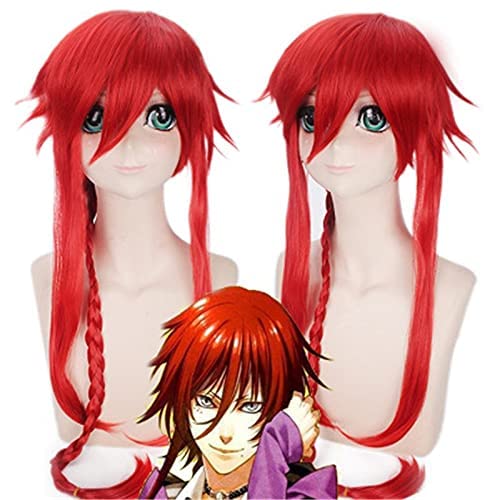 Kamigami No Asobi Loki Laevatein Cosplay Wigs For Women Man Unisex Red Long Braid Synthetic Hair Anime Costume Wig