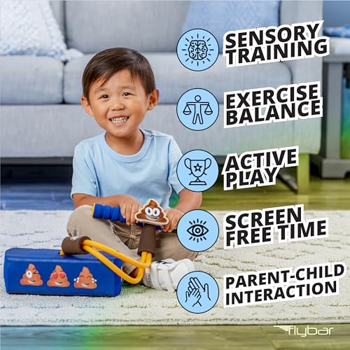 Image of Flybar My First Foam Pogo Jumper for Kids Fun and Safe Pogo Stick for Toddlers, Durable Foam and Bungee Jumper for Ages 3 and up, Supports up to 250lbs, Poop Emoji