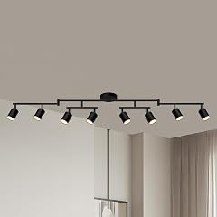 8 Light Track Lighting Fixtures Ceiling Matte Black Kichen Track Lighting Fixtures Rotatable Light Heads Adjustable Modern LED