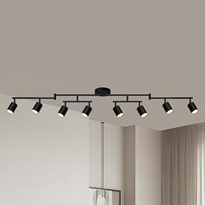 8 Light Track Lighting Fixtures Ceiling Matte Black Kichen Track Lighting Fixtures Rotatable Light Heads Adjustable Modern LED