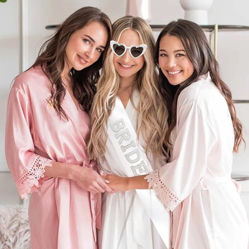 Chanaco Bride to Be Sash and Sunglasses Bachelorette Party Decorations Bridal Shower Favors White Heart Glasses Wedding Accessories Engagement Gifts3