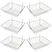 Econoco - Epoxy Chrome Multi-Fit Sloping Wire Basket for Slatwall, Pegboard or Gridwall (Set of 6) Metal Semi-Gloss Basket, Epoxy Chrome