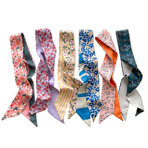 RFQMNO Hair Scarf for Women 35x2.36 Lightweight Silk Headband Purse & Bag Scarves Gift Collection