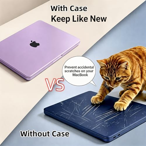 Funda MacBook Neo 13 A3404 rígida antiarañazos anticaídas morado claro lavable 4