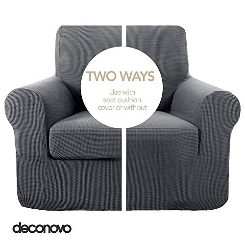Deconovo Stretch Bankhoes, Fluweel Bankovertrekken voor Loveseat, Meubelhoes voor Woonkamer, Feest, 2 Zits, 145-175 cm… - Afbeelding 7