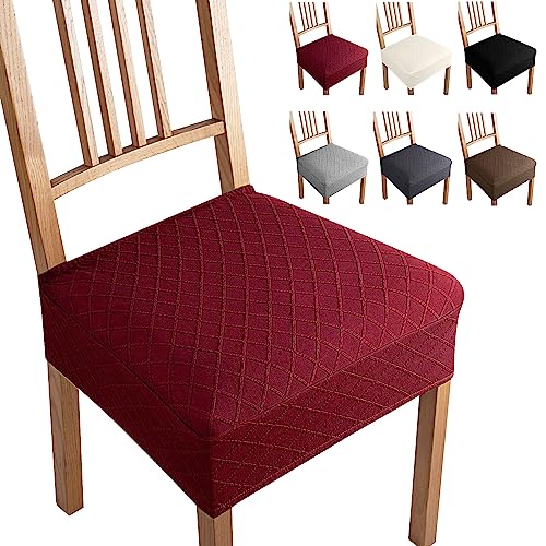 Housse de Chaise Lot de 4 Jacquard Housse de Salle à Manger Extensible Housse de Coussin de Chaise...
