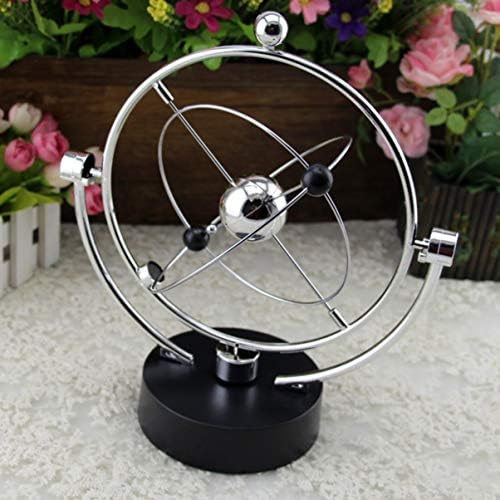 Healifty Electronic Swing Ball Desk Perpetual Motion Physical Science Toy Kinetic Globe Pendulum Office Home Ornaments without Battery
