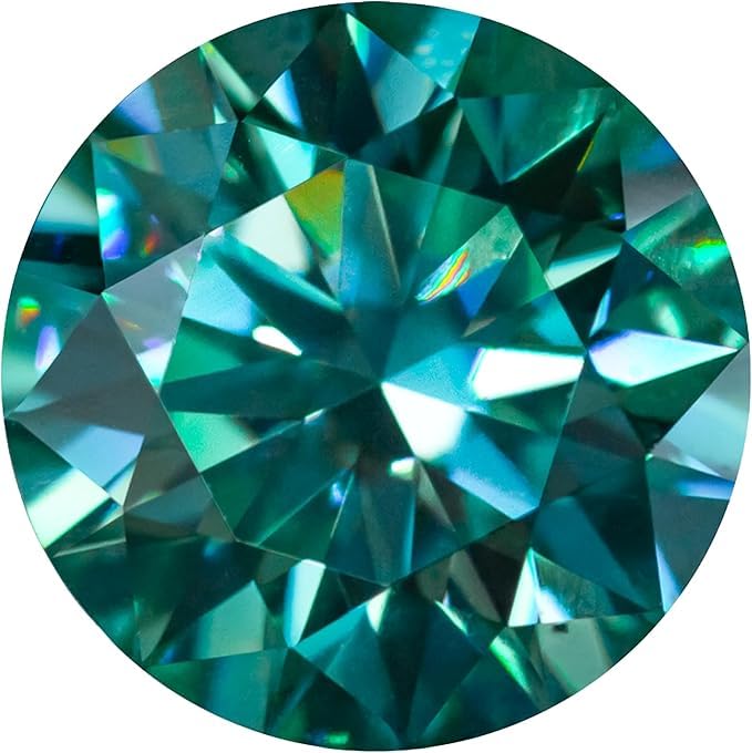 Moissanite bleu sarcelle ronde 1-2 carats pierre vrac VVS1