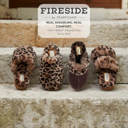 Image of Fireside by Dearfoams womens Sydney Shearling Indoor /Outdoor Water Resistant Scuff Slipper