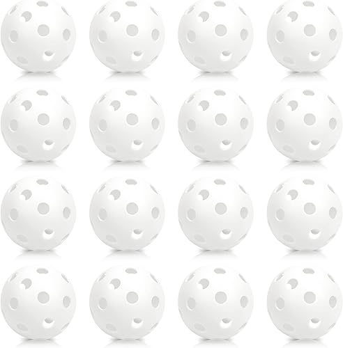 Miniatura 50 de Paquete de 16 pelotas de béisbol de plástico, bolas huecas para práctica de bateo ligera, pelotas de entrenamiento para interiores y exteriores Azul