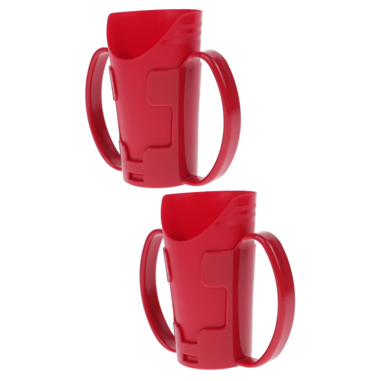 Gogogmee 2pcs Elderly Care Cup Elderly Drinking Cup Leakproof Thermal Beakers ??? Nosey Cups for Adults Special Independence Sip Cup Dysphagia Drink Cup Open Cup ???? Spill Red Plastic