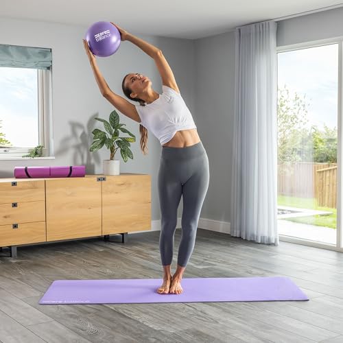 Core Balance Pilatesball - Anti-Burst Yogaball - rutschfestes PVC - Gymnastik, Fitness, Physiotherapie leicht – Einfach Aufzublasen - 200 Kg Maximalgewicht - 23 cm groß, 200 g - 4