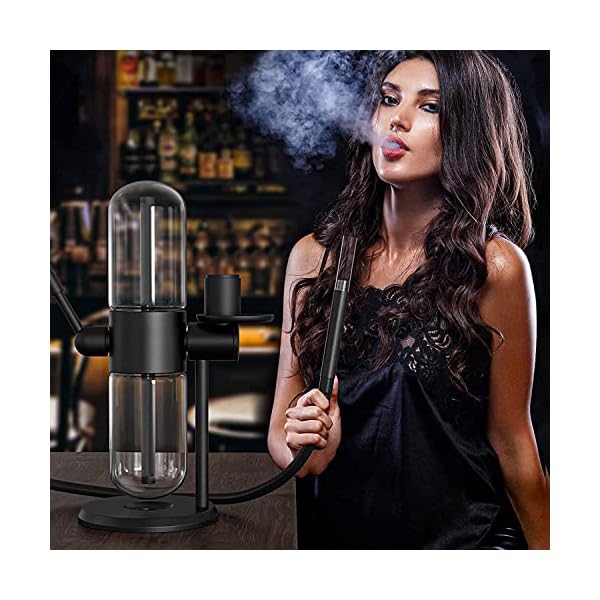 LMEILI Shisha-Set, 360 Grad drehbare transparente Glas-Shisha, 15-Zoll-Multifunktions-Schwerkraft-Shisha-Komplettset mit… – Bild 7