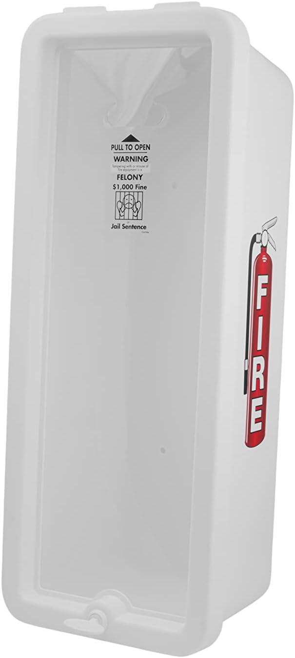 Fire Extinguisher Cabinet Fire Extinguisher Box Outdoor Fire Cabinet Mounted Fire Extinguisher Cabinet Fire Extinguisher Cover (White with Pull-Panel, Rx350, Plastic, 10 Pounds, 10, AKA1)