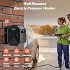 BAYOTAK Electric Pressure Washer, 5000 PSI 3.0 GPM Wall Mounted Power Washer, 100 FT Retractable Hose with Remote Control, Foam Cannon, Nozzles for Cars/Garage/Patio