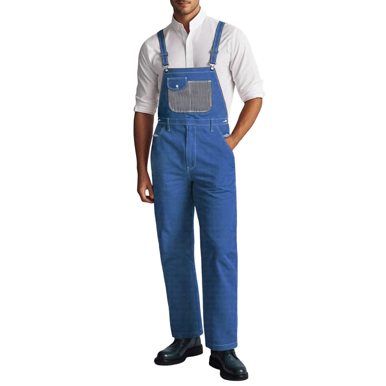 Monos De Trabajo Hombre Holgado Carga Vaqueros Informal Ajustables Jumpsuit Pantalones Casual Ligero Overol Pantalón Grande Suelto Cargo Peto Bolsillo Overall