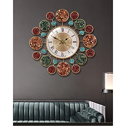 Alremo Huangxing - Large Luxury Wall Clock With Color Stone Silent Non Ticking Quartz Battery Operated Clocks Decorative For Living Room Bedroom Office,Roman Numerals (Color : Roman Numerals) #TOP5