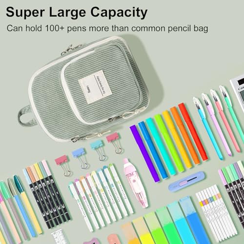 Image of LEDAOU Pencil Case Cute Zipper Pencil Pouch Large Capacity Pencil Bag Organizer School Supplies for Girls Boys Kids