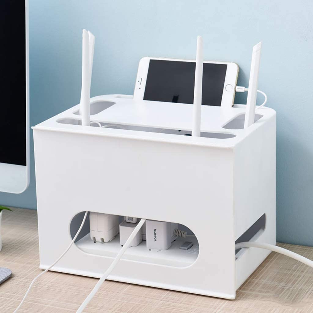 Router wifi organizza scatola di archiviazione router box WIFI Tipo di cassetto a 2 strati router a 2 strati addominali Cavo del taglio del cavo di alimentazione USB Hub Home Office 290 * 210 * 210mm