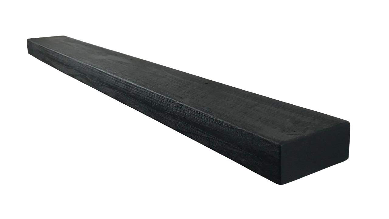 Joel's Antiques 78 Inch Wooden Floating Shelves for Wall - 78x7x3 in - Made of Natural Wood - Long Heavy Duty Rustic Wall Shelves for Bedroom - Perfect for Living Room, Kitchen - Basic Black