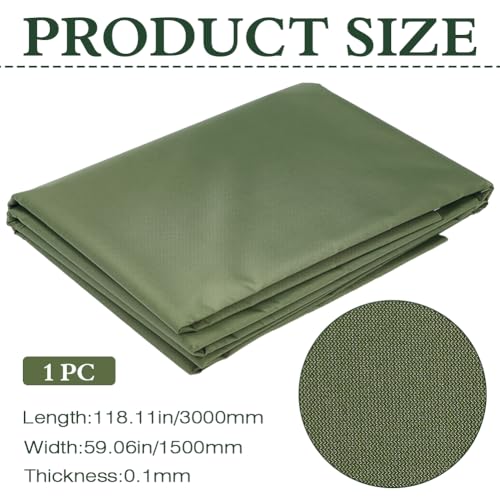 GORGECRAFT Waterproof Oxford Fabric 210 Denier Water Repellent Canvas Cordura Fabric PU Backing for Outdoor Indoor Project Upholstery Home Decor Sunbrella Awning Green 3x1.5m - Image 2