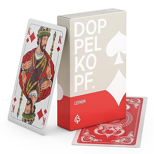 Doppelkopf Original Leinen Kartenspiel Französisches Bild Doppelkopfkarten (1x Karten in Faltschachtel)