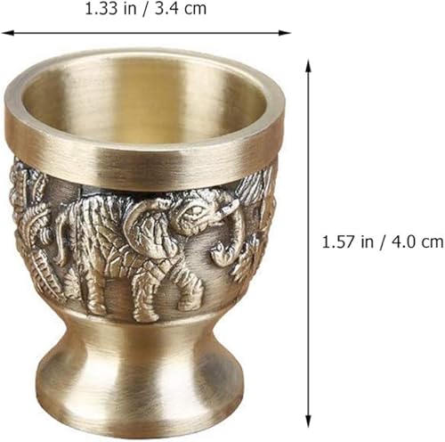 Miniatura 7 de VICASKY Vaso de cristal de cáliz de bronce para whisky antiguo, copa de dram de whisky antiguo, mini taza de copa de vino, copa de cáliz de cáliz de