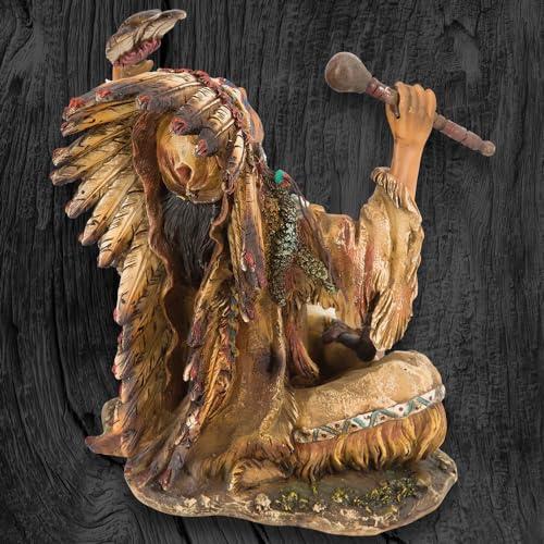 Estatua Jefe Nativo Americano en Resina 10''x8.75''x9'' miniatura 7