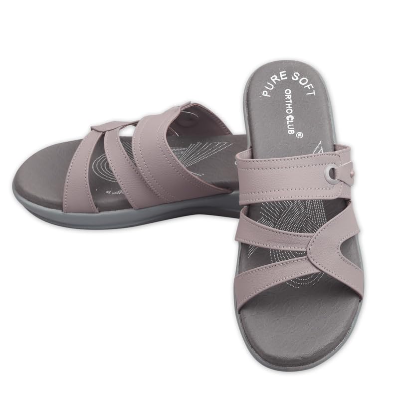Image of ORTHO CLUB Women Orthopedic Comfort Slippers | Soft Cushioned Footbed | Anti-Slip Sole | Lightweight Daily Wear Sandals for Home & Outdoor Use