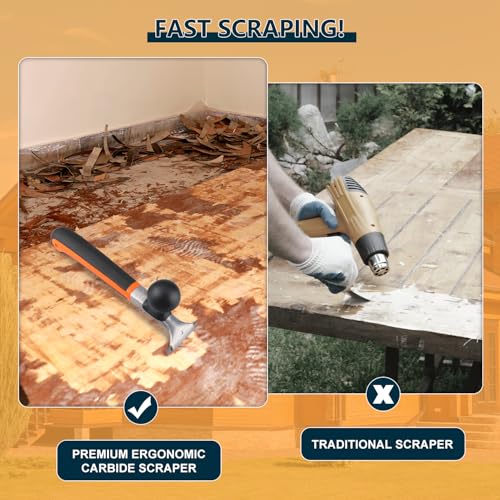 Premium Ergonomic Carbide Scraper Tool,2.5-inch,Heavy-Duty Paint Scraper, Wood and Floor Scraper for Removing Varnish, Glue, Rust, Paint, Resin, Dry Glaze, Stains, Putty, and Scratches - Image 3