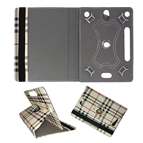 Image of Fastway Rotating Leather Flip Stand Case Cover for DOMO Slate SL36 OS9 SC 10.1-Inch Tablet (Cream)