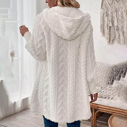 Ladies Thermal Fuzzy Hooded Cardigan Basic Jackets Hooded Outfit for Women Long Sleeve Winter Fall 2025 Trendy Y2K3