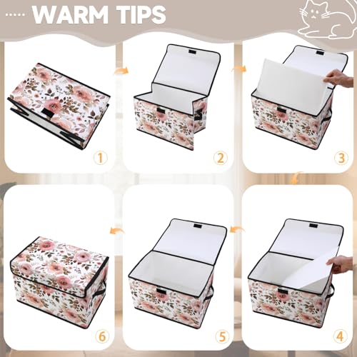 Image of Stackable Storage Bins with Lids,Closet Organizers Fabric Box for Home and Office,Blanket Clothes Organizers,Under Bed Storage Containers 3 Pack