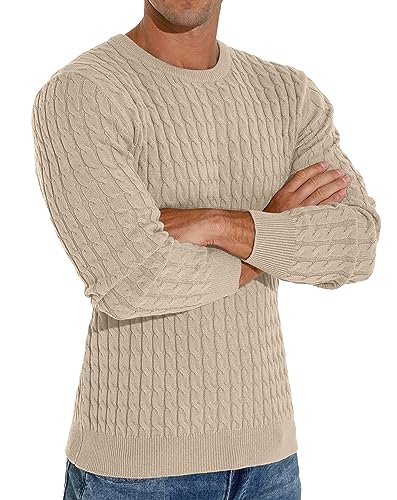 Askdeer Men's Pullover Sweater Crewneck Classic Soft Knitted Sweaters with Ribbing Edge3