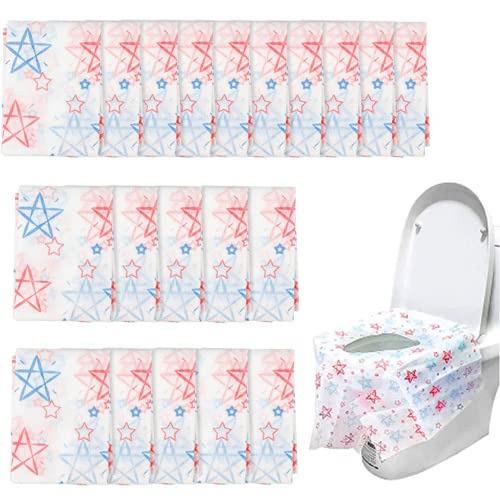 Fumanduo 20 Stück Toilette auflage Toiletten Sitzbezug Übergroßer XL WC-Sitz Matte Toilettenpapier Pad Reise wasserdichte Disposable Toilet Seat Cover Einzeln Verpackt