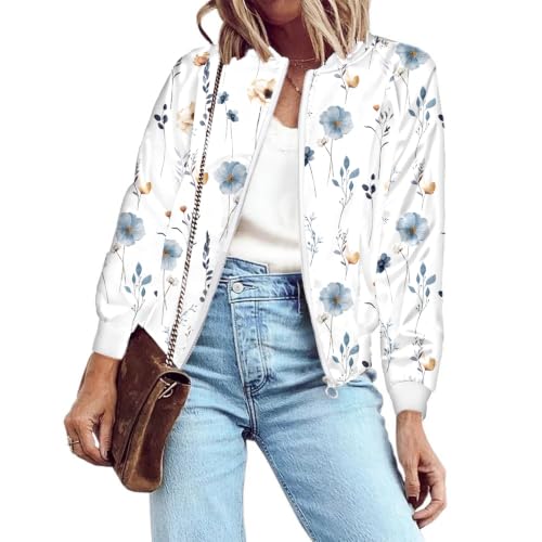 Zeagoo Women's Lightweight Bomber Jacket with Pockets