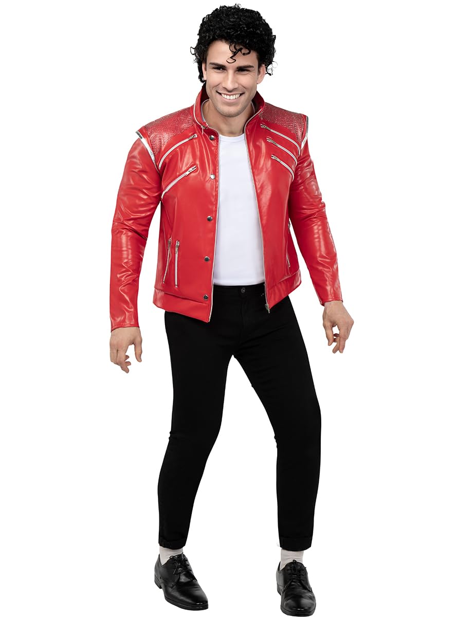 Funidelia | Veste de Michael Jackson Beat It pour homme Musique Pop, Groupes Musique, Chanteurs, Années 80 - Accesoires pour Adultes, accessoire pour déguisement - Rouge