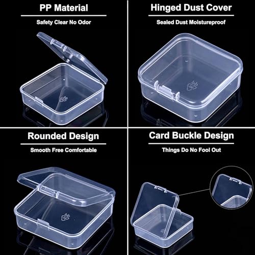 image for ZOQINI Bead Organizer, 30Pcs Small Clear Plastic Bead Storage Containe