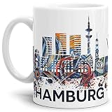 Tassendruck Hamburg-Tasse Skyline - Kaffeetasse/Mug/Cup - Qualität Made in Germany