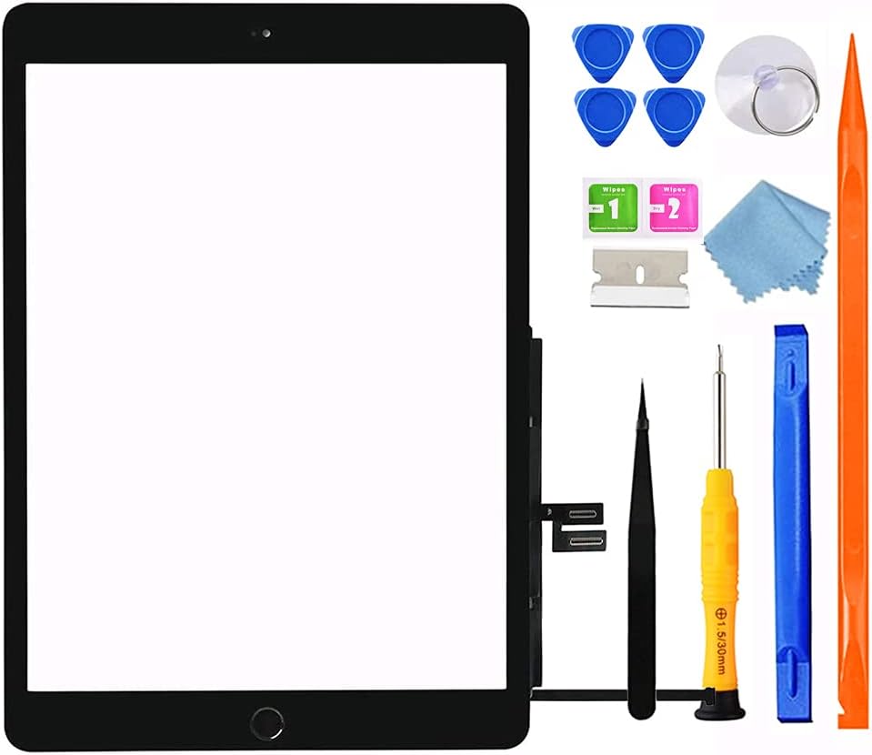 for iPad 7/8 (7th 8th Gen) Screen Replacement Digitizer Touch Glass 10.2", for 7th 8th Generation A2197 A2198 A2200 A2270 A2428 A2429 A2430, Full Repair Kit+Home Button[NO Fingerprint Reader] [NO LCD]