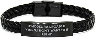 If Model Railroads is,. Braided Leather Bracelet, Model Railroads Engraved Bracelet, Epic Gifts For Model Railroads from Friends, Model trains, Train sets, Railroad models, Model railways, Train