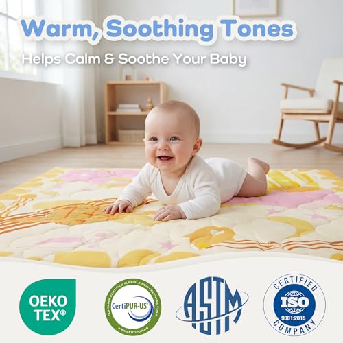 Image of 1.6 inch Thick Baby Play Mat, 50x50 Removable & Machine Washable Cover
