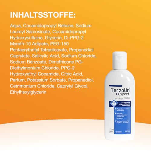 Terzolin® Expert Schuppen-Shampoo bei fettiger Kopfhaut, Juckreiz und Schuppen. Reduziert den Schuppenpilz und versorgt die Kopfhaut mit Feuchtigkeit, 200 ml