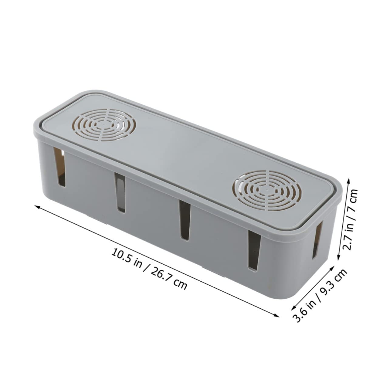 Angoily Power Strip Storage Box Cable Organizer Plug Socket Safety Box Cable Wire Cord Organizer Grey