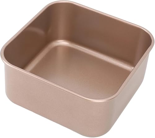 Baking Pan Deep Square Stick Proof Stackable Thickened Carbon Steel Sheet For Cake Bread Barbecue Gold Tray(Small)